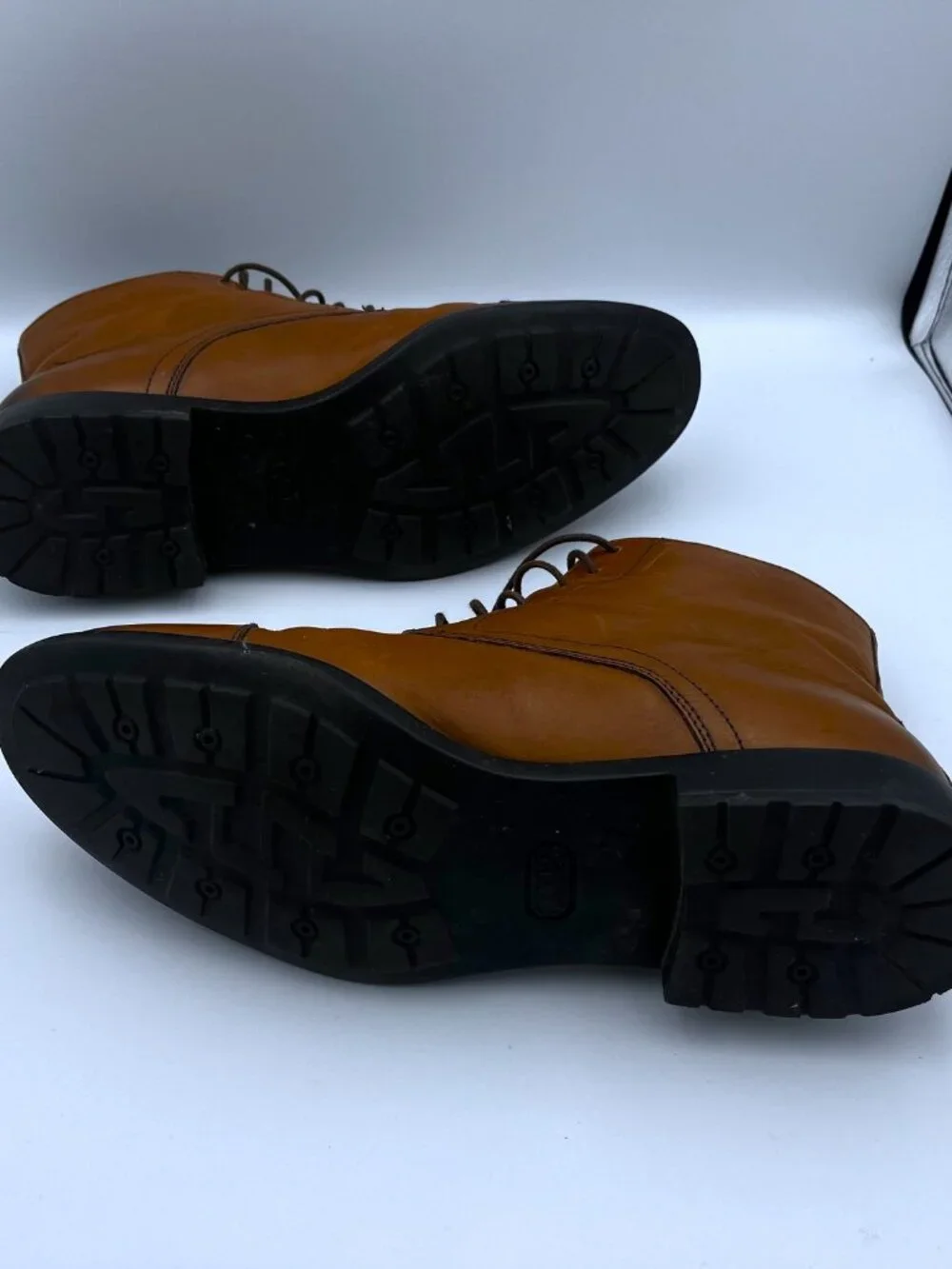 Michael Shannon Brown Leather – Cap-Toe Ankle Boots – Size: Men 10M